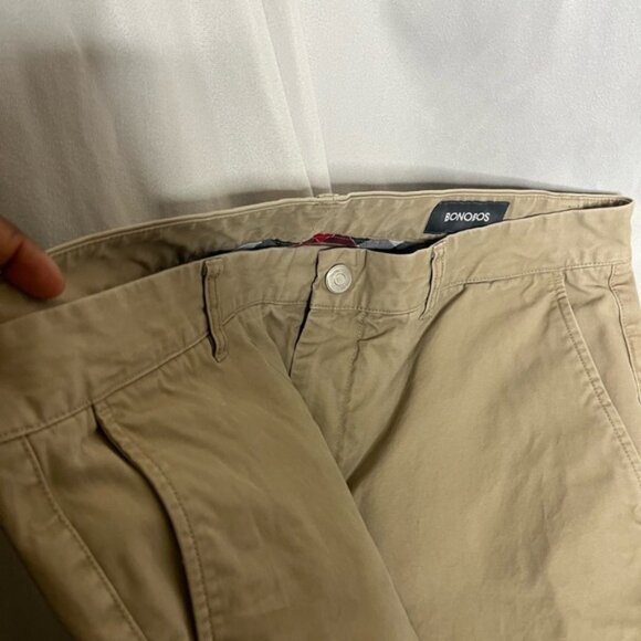 Bonobos Pants Mens 35x32 Beige Tan Slim Fit Chino Khakis Slacks - Picture 3 of 5